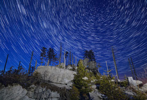 Gemeinde Neureichenau Landkreis Freyung-Grafenau Dreisesselberg Startrails (Dirschl Johann) Deutschland FRG